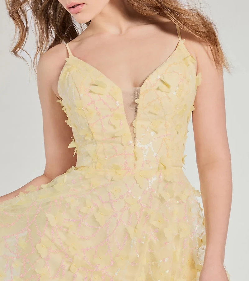 Kallie Butterfly Mesh A-Line Ball Gown