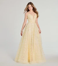 Kallie Butterfly Mesh A-Line Ball Gown
