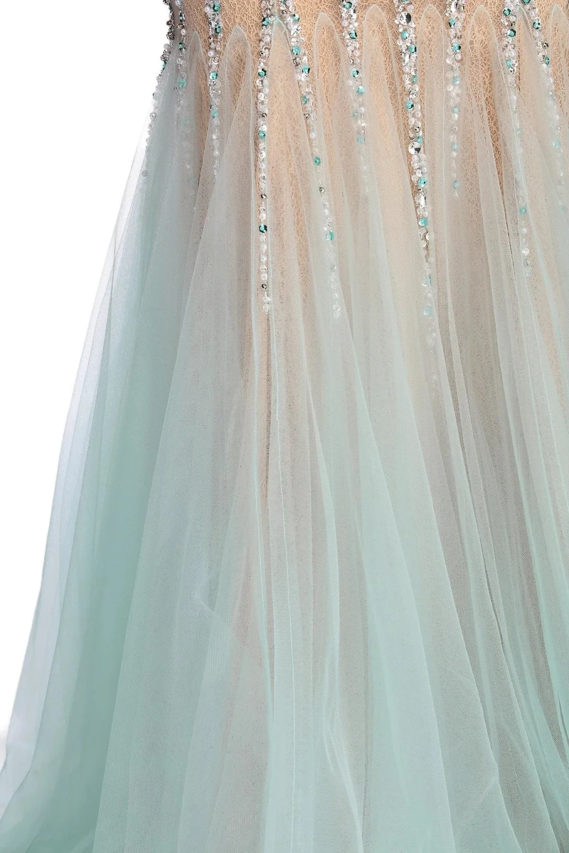 Kari Strapless Beaded Tulle Dress