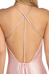 Jasmine Embellished Satin Mermaid Dress