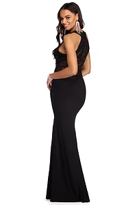 Iya Beaded High Slit Dress