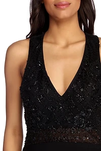 Iya Beaded High Slit Dress