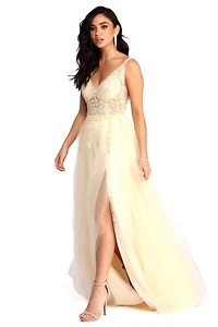 Alisha High Slit Ball Gown