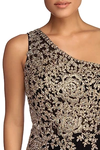 Mila Metallic One Shoulder Dress