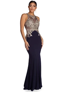 Annemarie Formal Sleeveless Metallic Dress