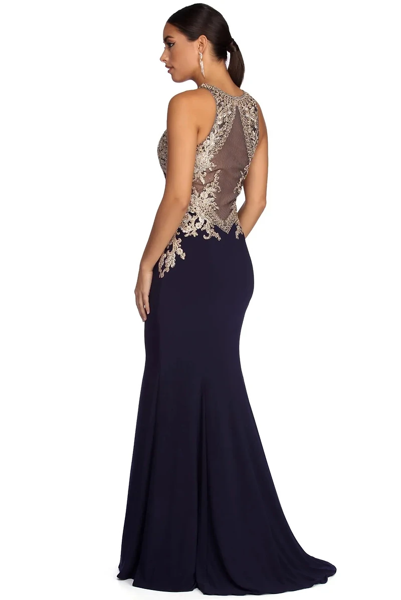 Annemarie Formal Sleeveless Metallic Dress