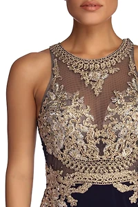 Annemarie Formal Sleeveless Metallic Dress