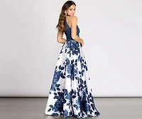 Delia Two Piece Glitter & Satin A-Line Dress