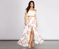 Isadora Lace Two Piece Chiffon Floral Dress