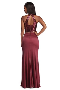Ophelia Formal Sequin Two Piece Dress