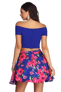 Liz Formal Floral Two Piece Dress