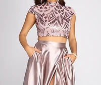 Persephone Formal Satin And Sequin Two-Piece Dress