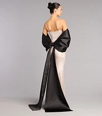 Bow Steals the Show Satin Wrap Shawl