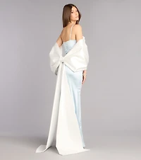 Bow Steals the Show Satin Wrap Shawl