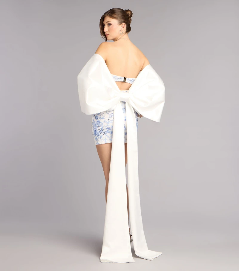 Bow Steals the Show Satin Wrap Shawl