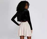 Velvet Crop Bolero Cover Jacket