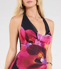 Alluring Vibe Floral Mesh Bodycon Maxi Dress