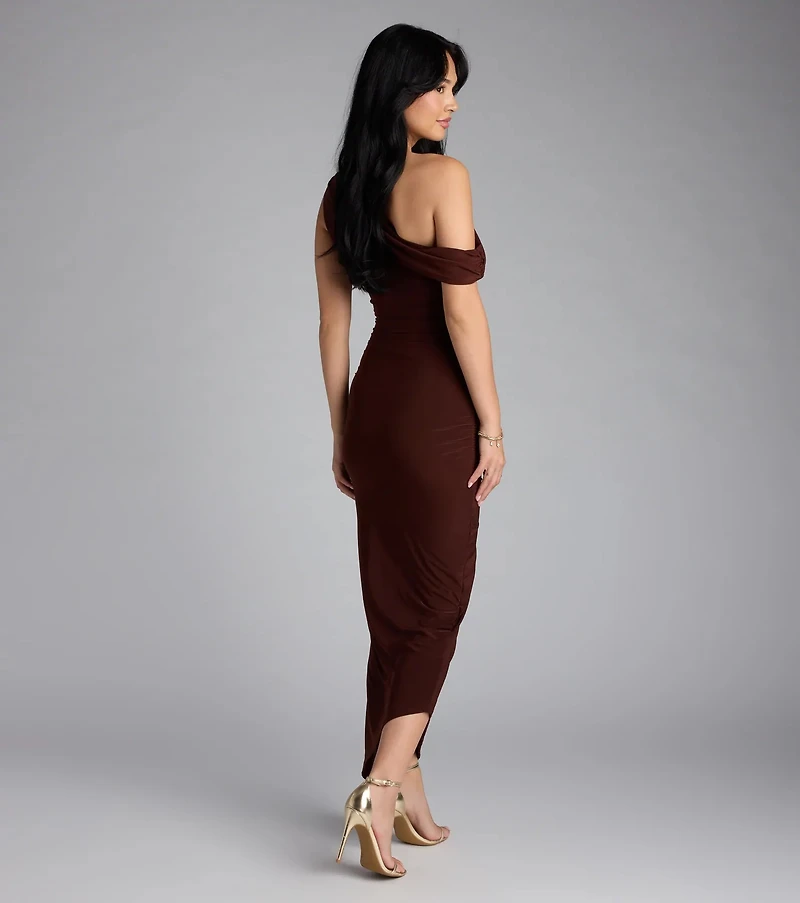 Can't Deny It One-Shoulder Bodycon Midi Dress