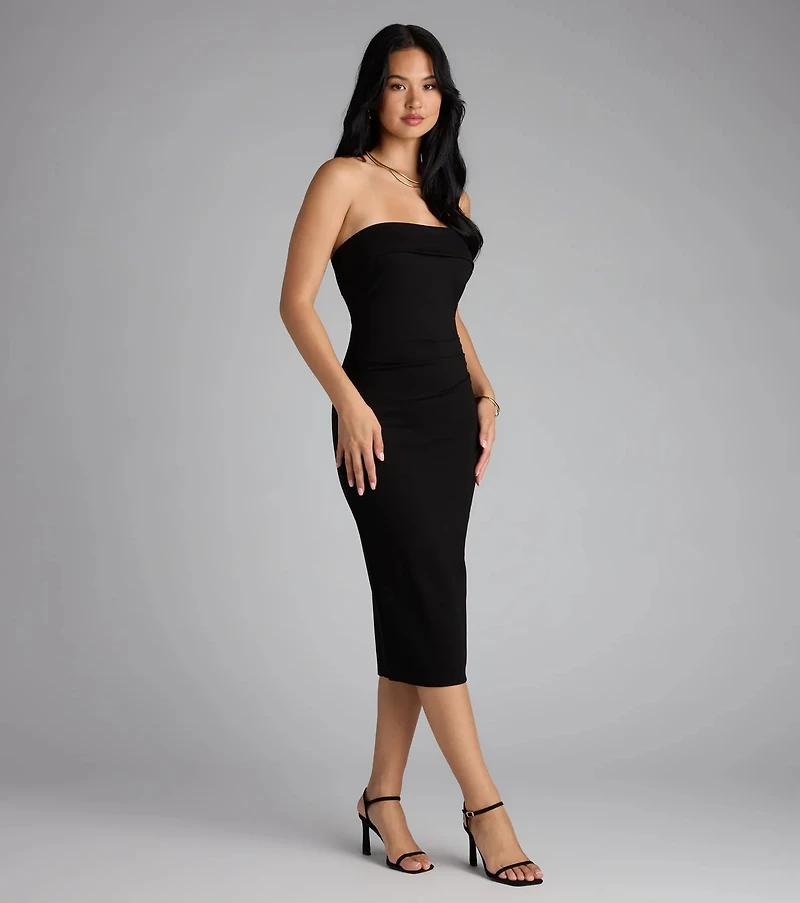 Simply Fab Ponte Knit Midi Tube Dress