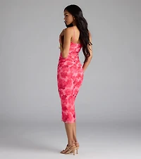 Petal Perfection Floral Ruched Midi Dress