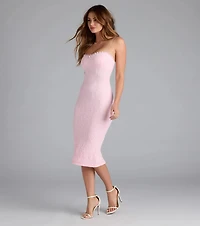 Sultry Sweet Lace Bodycon Midi Dress