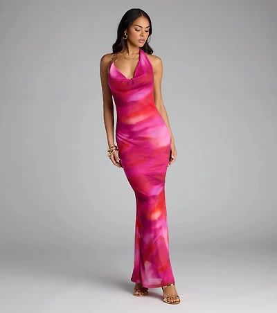 Turn Heads Tie-Dye Open Back Maxi Dress
