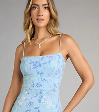 Dripping Sparkle Sequin Beaded Mini Dress