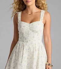 Princess Era Floral Skater Dress