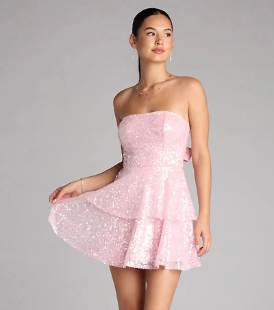 Twirl Queen Vibes Sequin Skater Dress