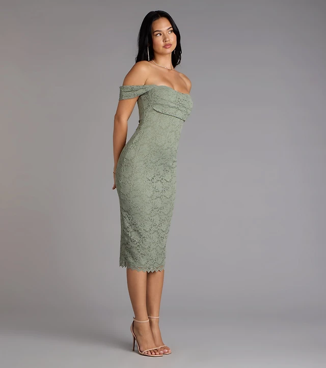 Windsor Lavish And Lovely Bodycon Lace Midi Dress at CoolSprings Galleria  in Franklin, TN