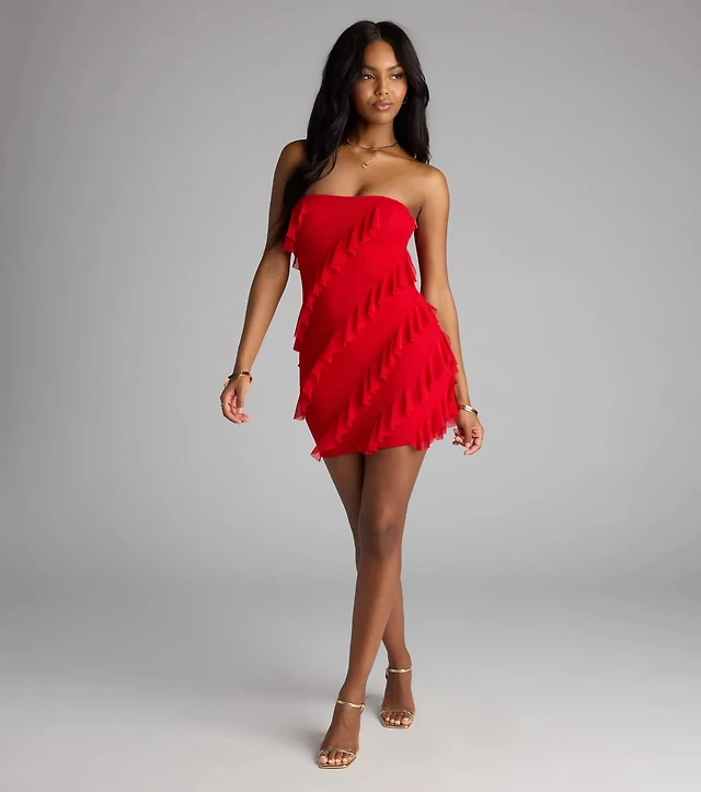 red mini tube dress Strutter Strapless 98% Poly 2% Spandex Summer Saving Wycnly Dresses for