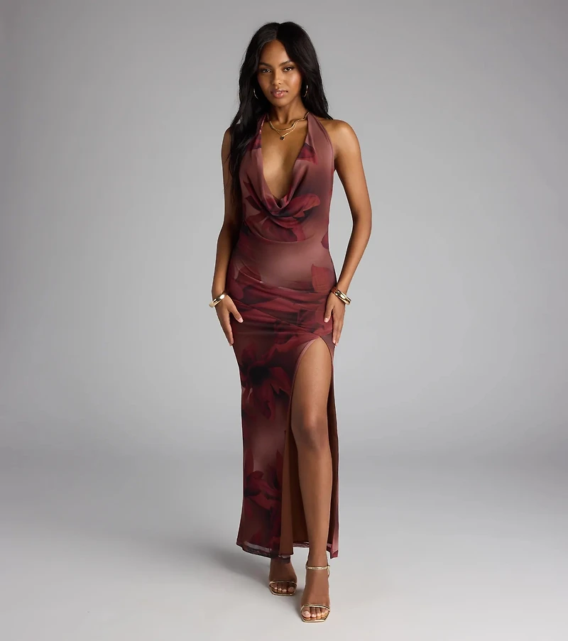 Drama Meets Paradise Floral Maxi Dress