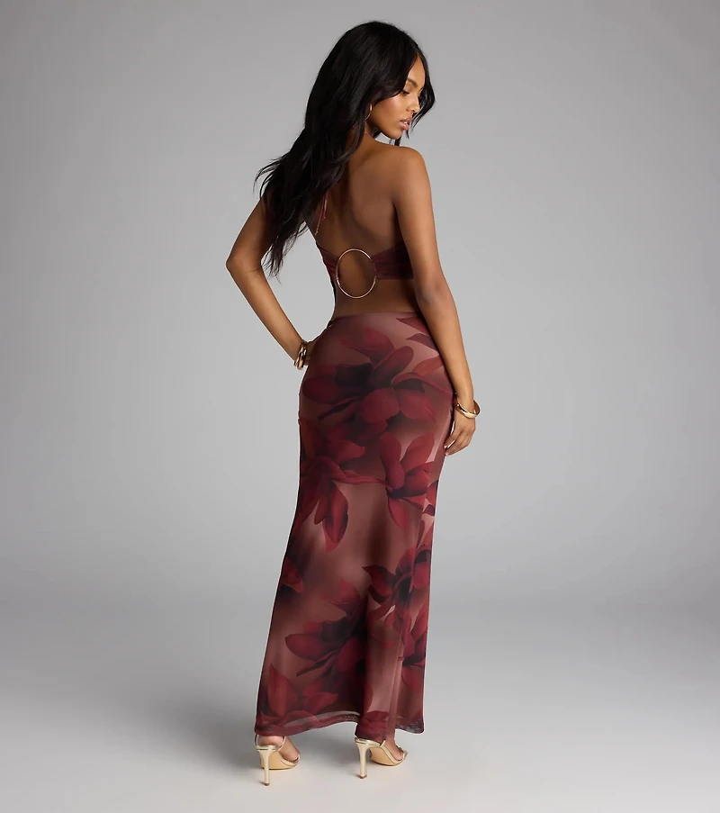 Drama Meets Paradise Floral Maxi Dress