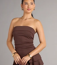 Ruffle It Up Strapless Mini Dress