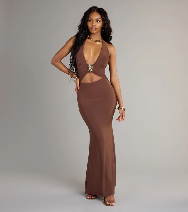 Windsor Golden Hour Goddess Cutout Maxi Dress