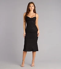 Starlit Sweetheart Sparkle Midi Dress