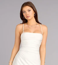 Effortless Confidence Lace-Up A-Line Mini Dress