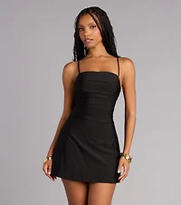 Effortless Confidence Lace-Up A-Line Mini Dress