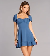 Sweet Moment Lace-Up Skater Dress