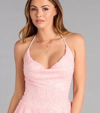 Sweet Like This Beaded Ruffle Skater Dress