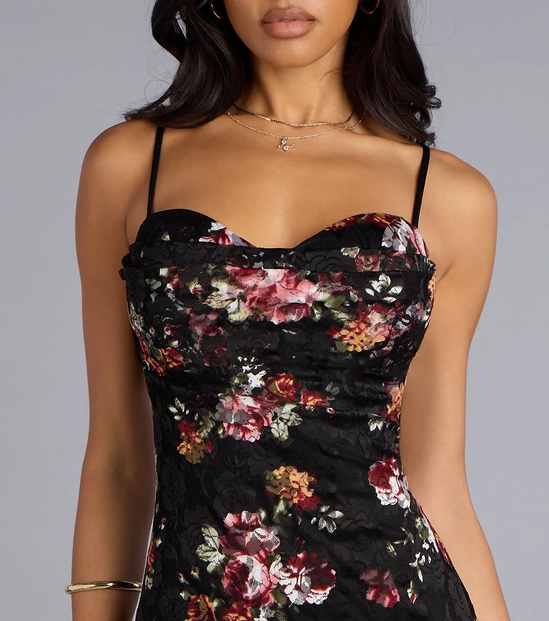 Wildflower Hour Lace A-Line Mini Dress