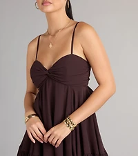 Perfectly Pretty Tie Back Chiffon Babydoll Dress