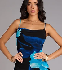 Night Garden Floral Midi Dress
