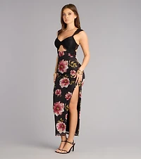 Love Language Floral Lace Slit Maxi Dress