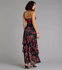 Blush Hour Floral Ruffle Maxi Dress