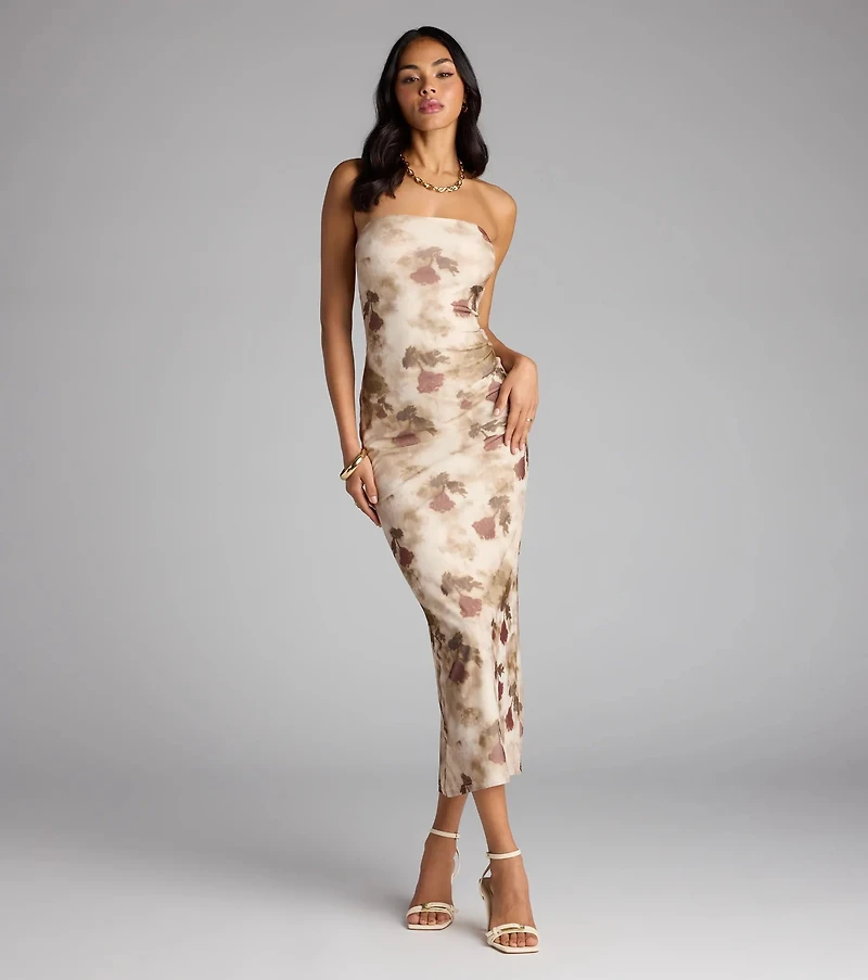 Flirt Full Bloom Floral Midi Dress