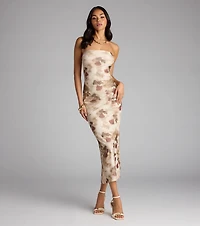 Flirt Full Bloom Floral Midi Dress