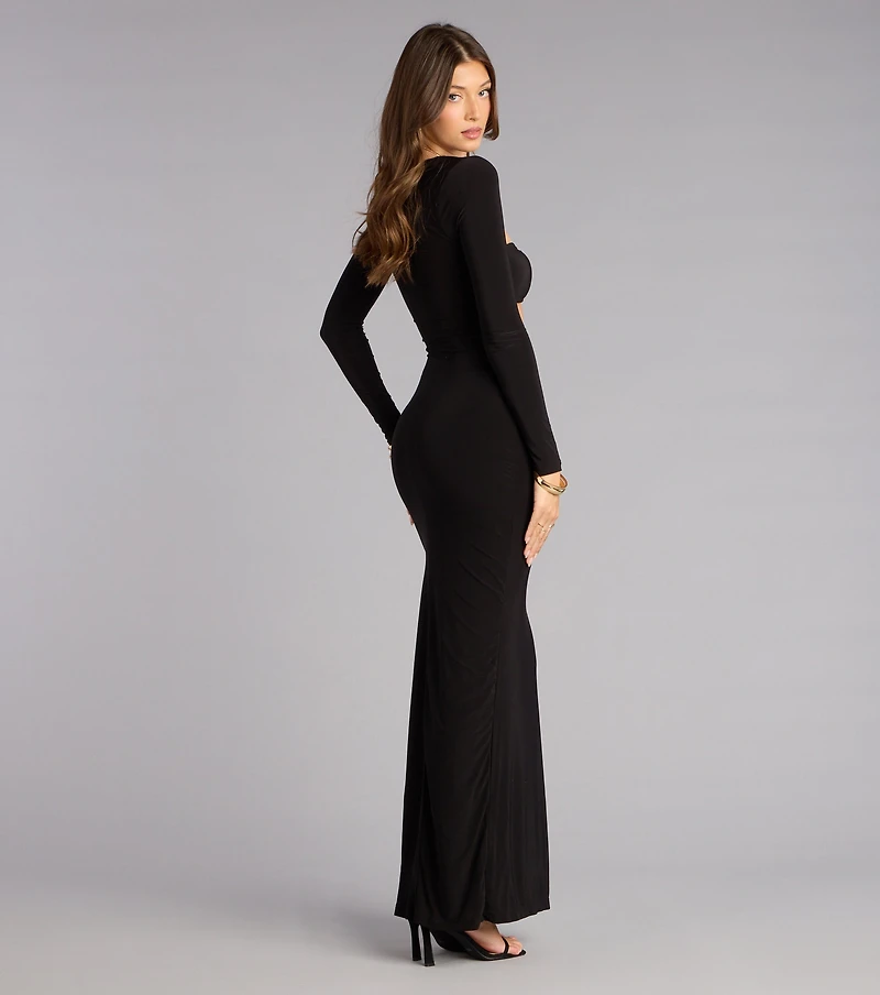 Late Arrival Long Sleeve Maxi Dress