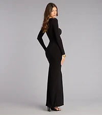 Late Arrival Long Sleeve Maxi Dress