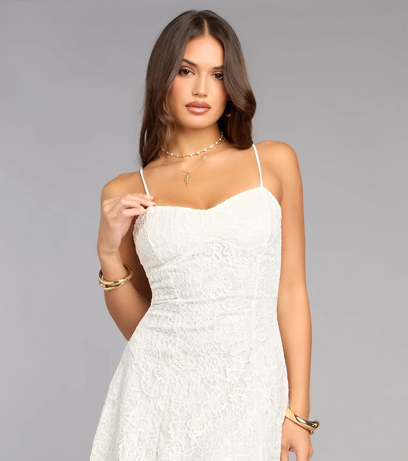 Sweet Sensation Lace A-Line Mini Dress